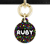 Bailey And Bone Pet Tag Black Rainbow Terrazzo Pet Tag