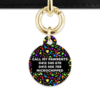 Bailey And Bone Pet Tag Black Rainbow Terrazzo Pet Tag