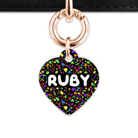 Bailey And Bone Pet Tag Black Rainbow Terrazzo Pet Tag