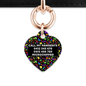 Bailey And Bone Pet Tag Black Rainbow Terrazzo Pet Tag