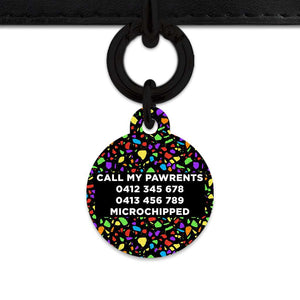 Bailey And Bone Pet Tag Black Rainbow Terrazzo Pet Tag