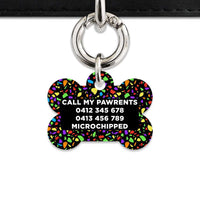 Bailey And Bone Pet Tag Black Rainbow Terrazzo Pet Tag