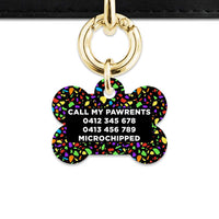 Bailey And Bone Pet Tag Black Rainbow Terrazzo Pet Tag