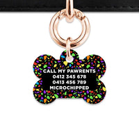 Bailey And Bone Pet Tag Black Rainbow Terrazzo Pet Tag