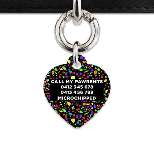 Bailey And Bone Pet Tag Black Rainbow Terrazzo Pet Tag