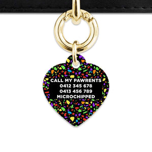 Bailey And Bone Pet Tag Black Rainbow Terrazzo Pet Tag