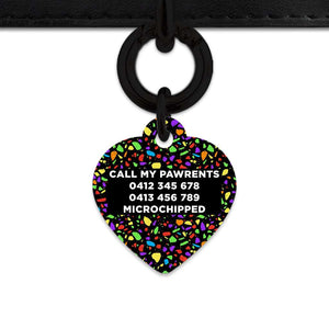 Bailey And Bone Pet Tag Black Rainbow Terrazzo Pet Tag