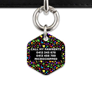Bailey And Bone Pet Tag Black Rainbow Terrazzo Pet Tag