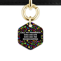 Bailey And Bone Pet Tag Black Rainbow Terrazzo Pet Tag