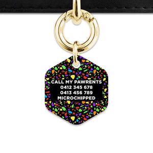 Bailey And Bone Pet Tag Black Rainbow Terrazzo Pet Tag