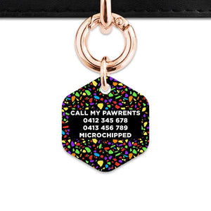Bailey And Bone Pet Tag Black Rainbow Terrazzo Pet Tag