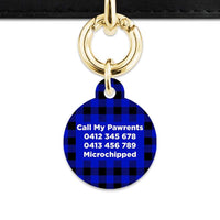 Bailey And Bone Pet Tag Blue Plaid Pet Tag