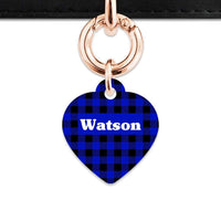 Bailey And Bone Pet Tag Blue Plaid Pet Tag