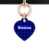 Bailey And Bone Pet Tag Blue Plaid Pet Tag