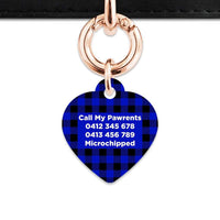 Bailey And Bone Pet Tag Blue Plaid Pet Tag