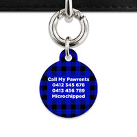 Bailey And Bone Pet Tag Blue Plaid Pet Tag