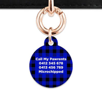 Bailey And Bone Pet Tag Blue Plaid Pet Tag