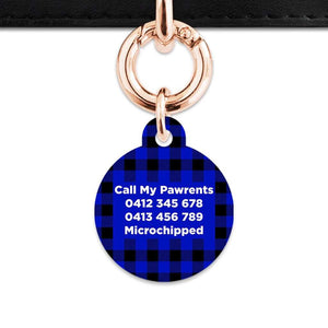 Bailey And Bone Pet Tag Blue Plaid Pet Tag
