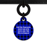 Bailey And Bone Pet Tag Blue Plaid Pet Tag