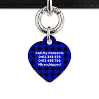 Bailey And Bone Pet Tag Blue Plaid Pet Tag