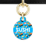 Bailey And Bone Pet Tag Blue Sushi Pattern Pet Tag