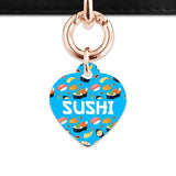 Bailey And Bone Pet Tag Blue Sushi Pattern Pet Tag