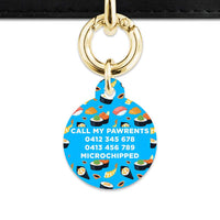 Bailey And Bone Pet Tag Blue Sushi Pattern Pet Tag