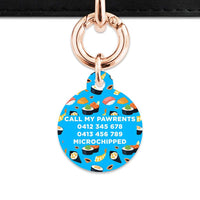 Bailey And Bone Pet Tag Blue Sushi Pattern Pet Tag