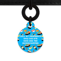 Bailey And Bone Pet Tag Blue Sushi Pattern Pet Tag