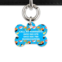Bailey And Bone Pet Tag Blue Sushi Pattern Pet Tag