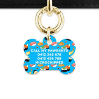 Bailey And Bone Pet Tag Blue Sushi Pattern Pet Tag