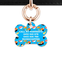 Bailey And Bone Pet Tag Blue Sushi Pattern Pet Tag