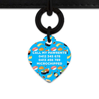 Bailey And Bone Pet Tag Blue Sushi Pattern Pet Tag