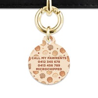 Bailey And Bone Pet Tag Boho Beige Seashells Pet Tag
