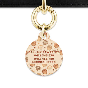 Bailey And Bone Pet Tag Boho Beige Seashells Pet Tag
