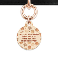 Bailey And Bone Pet Tag Boho Beige Seashells Pet Tag