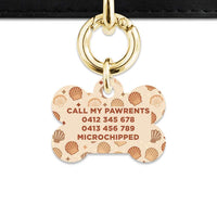 Bailey And Bone Pet Tag Boho Beige Seashells Pet Tag