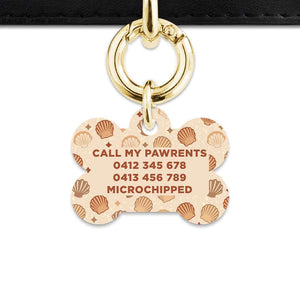 Bailey And Bone Pet Tag Boho Beige Seashells Pet Tag