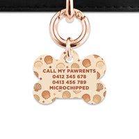 Bailey And Bone Pet Tag Boho Beige Seashells Pet Tag