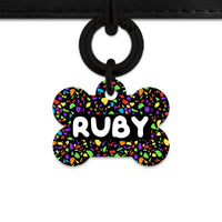 Bailey And Bone Pet Tag Bone / Black Black Rainbow Terrazzo Pet Tag