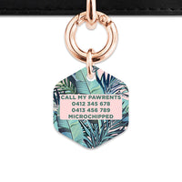 Bailey And Bone Pet Tag Pink And Green Palms Pet Tag