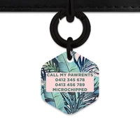 Bailey And Bone Pet Tag Pink And Green Palms Pet Tag