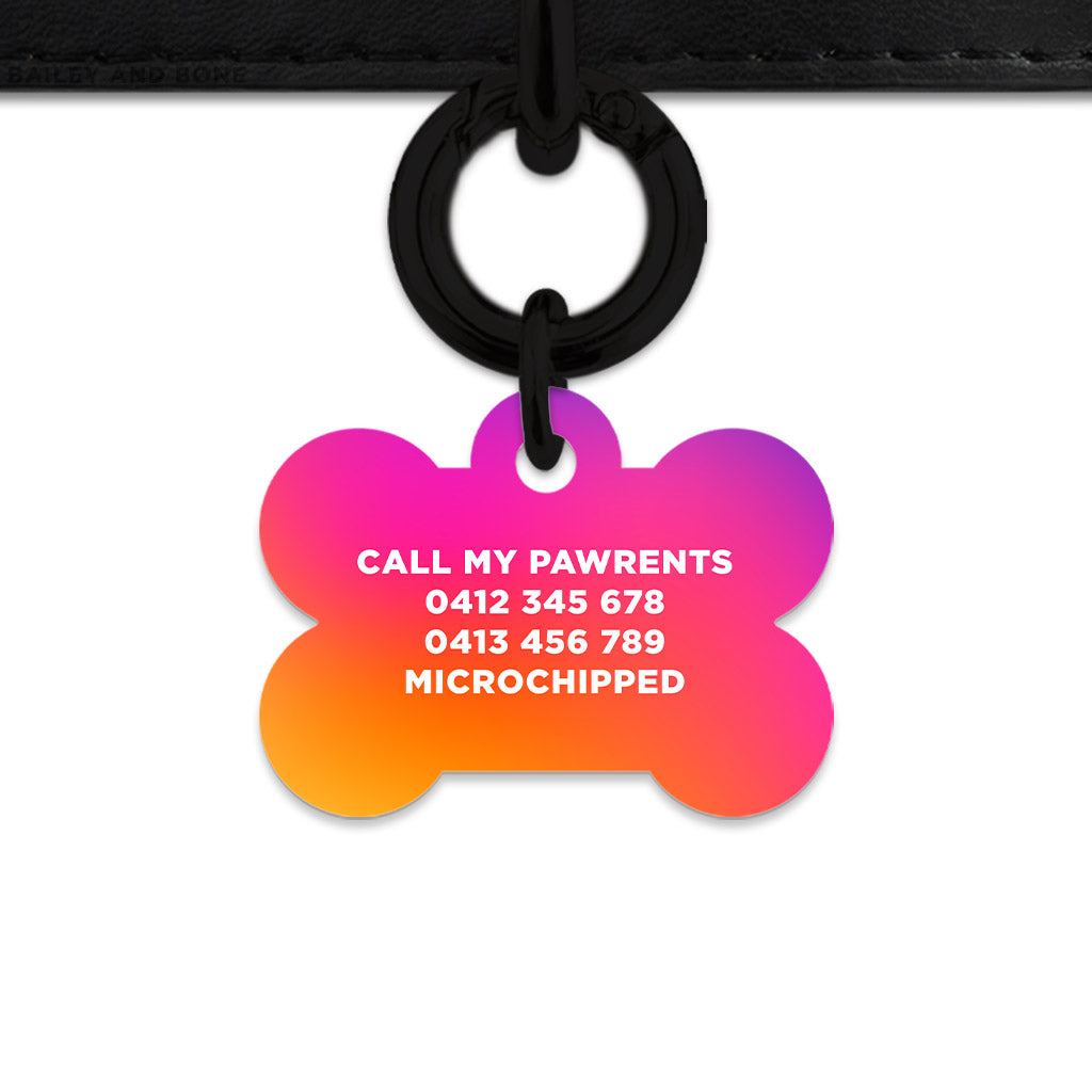 Bailey And Bone Pet Tag Sunset Gradient Pet Tag