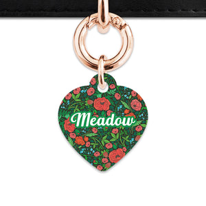 Bailey And Bone Pet Tag Wild Garden Poppies Pet Tag