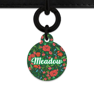 Bailey And Bone Pet Tag Wild Garden Poppies Pet Tag