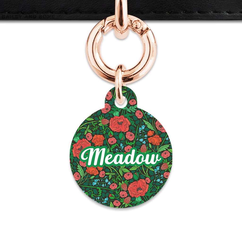 Bailey And Bone Pet Tag Wild Garden Poppies Pet Tag