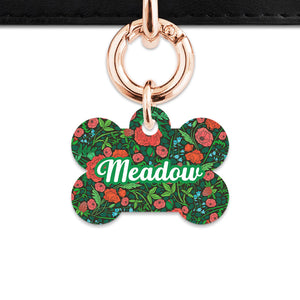 Bailey And Bone Pet Tag Wild Garden Poppies Pet Tag