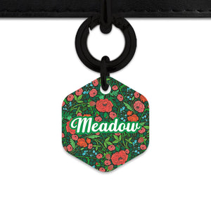 Bailey And Bone Pet Tag Wild Garden Poppies Pet Tag
