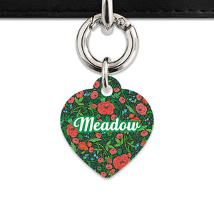 Bailey And Bone Pet Tag Wild Garden Poppies Pet Tag