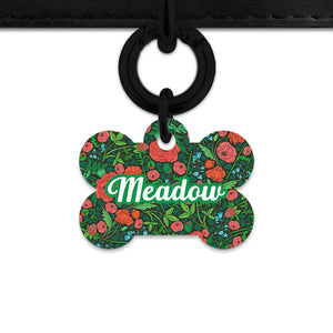 Bailey And Bone Pet Tag Wild Garden Poppies Pet Tag